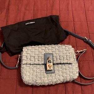 Dolce & Gabbana raffia and leather crossbody